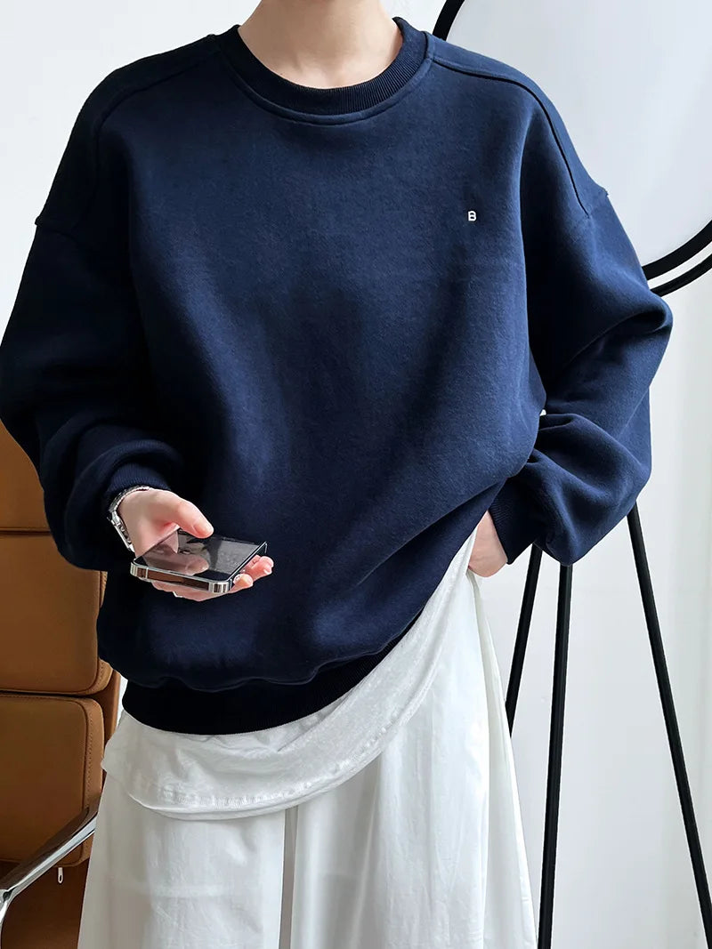 Autumn New Casual Loose Solid Hoodie Women's Embroidered Long Sleeve Top With Velvet Secondary image