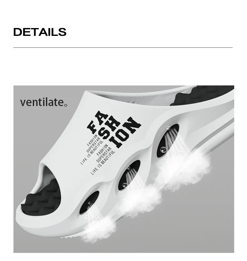 Men Fashion Massage Slippers Indoor/Outdoor Sandals Beach Flip Flop Thick Sole Male Slides Summer Non-Slip Men Shower Slippers