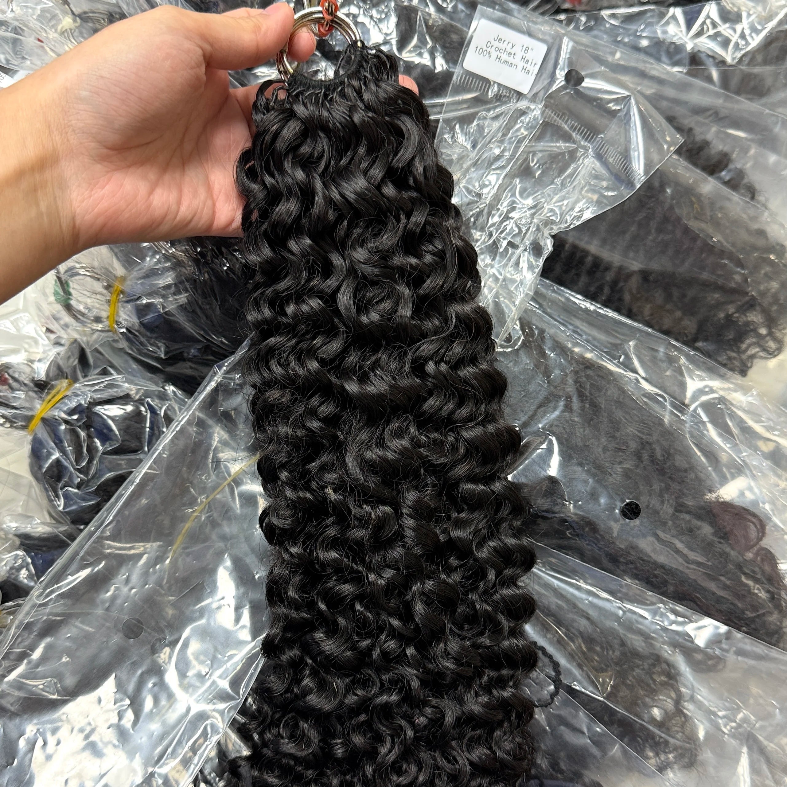 NABI Pre-Separated Crochet Human Hair Bundle Miracle Knots Braiding 14-18inch Water Wave Curly 100% Human Hair for Women