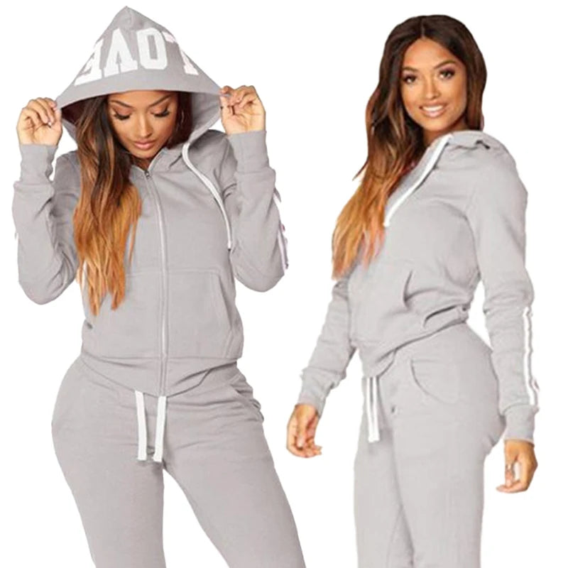 Fashion Women Track Suits Sports Wear Jogging Suits Ladies Hooded Tracksuit Set Clothes Hoodies+Sweatpants Sweat Suits Main image