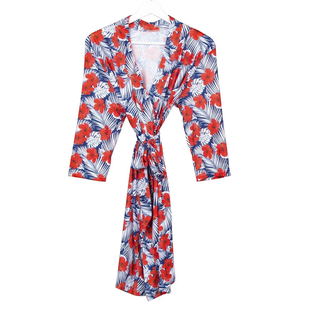 Maternity Robe,Matching Swaddle Set ,Mommy and Me Set, Floral Hospital Robe Bag,Baby Shower Gift,Mama Robe,Baby Girl Blanket