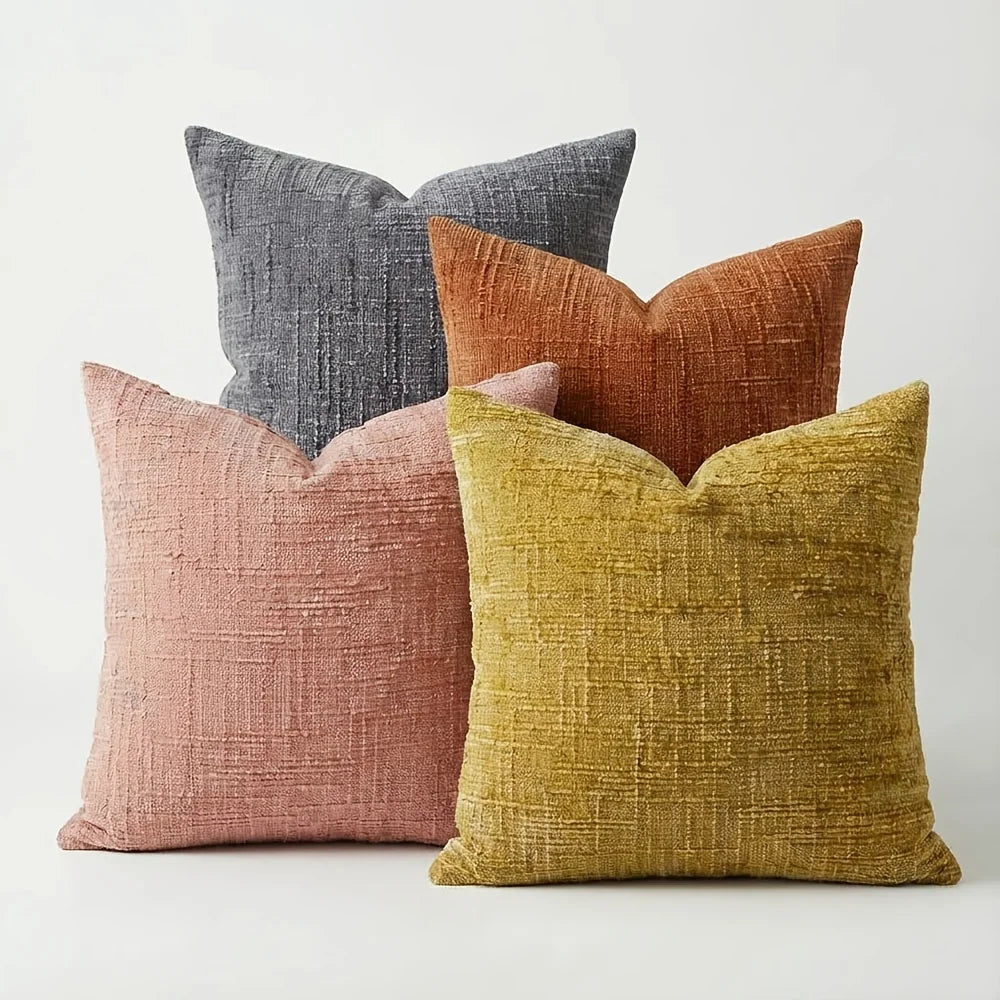 1Pcs Boho Soft Chenille Textured Home Decor Throw Pillow Covers 18x18in Farmhouse Cushion Covers for Spring Summer Fall Winter