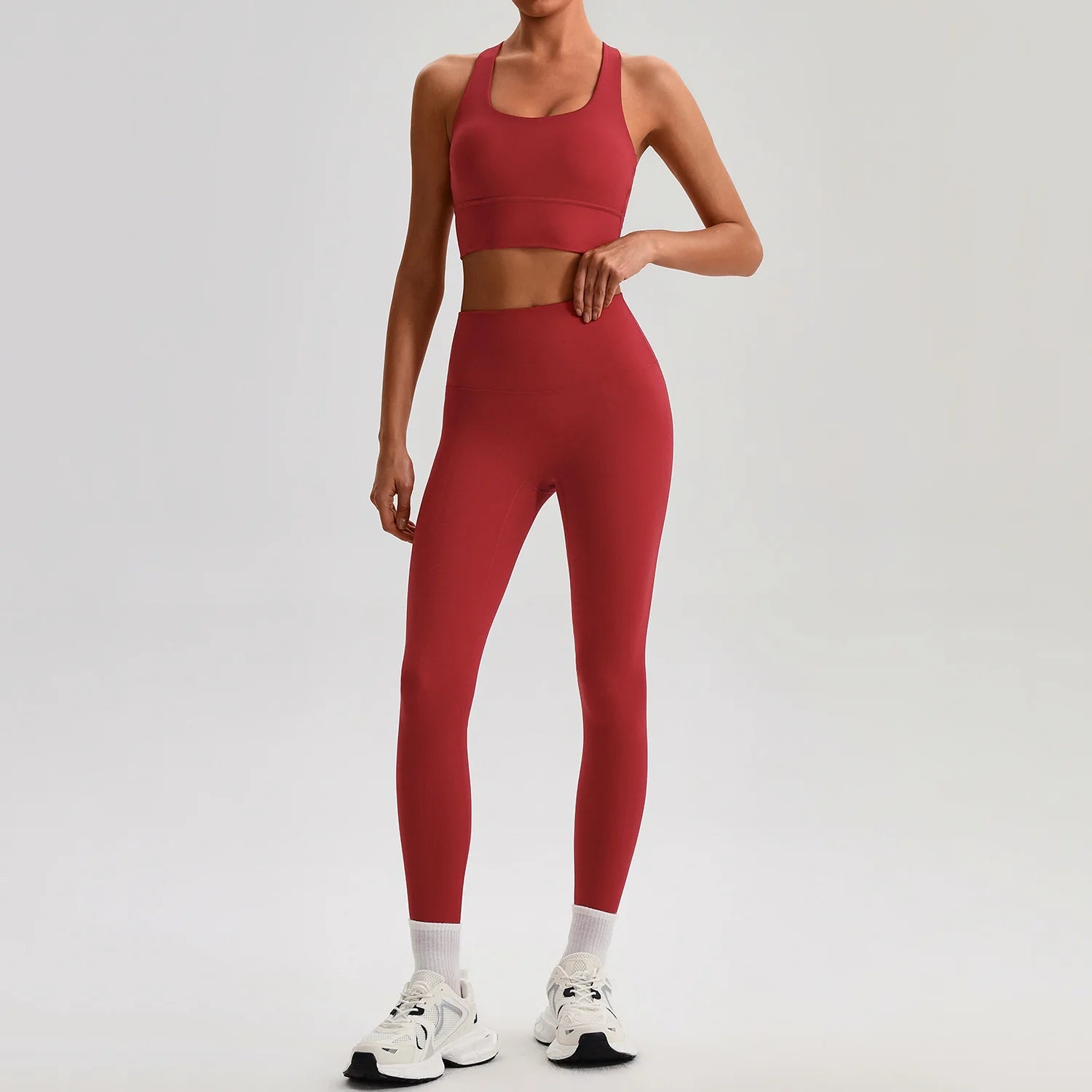 Women's Gym Workout Yoga Outfit Sets Naked feel fabric Beautiful Back Bra outdoor Running Fitness Butt-lifting Yoga Pants Suit