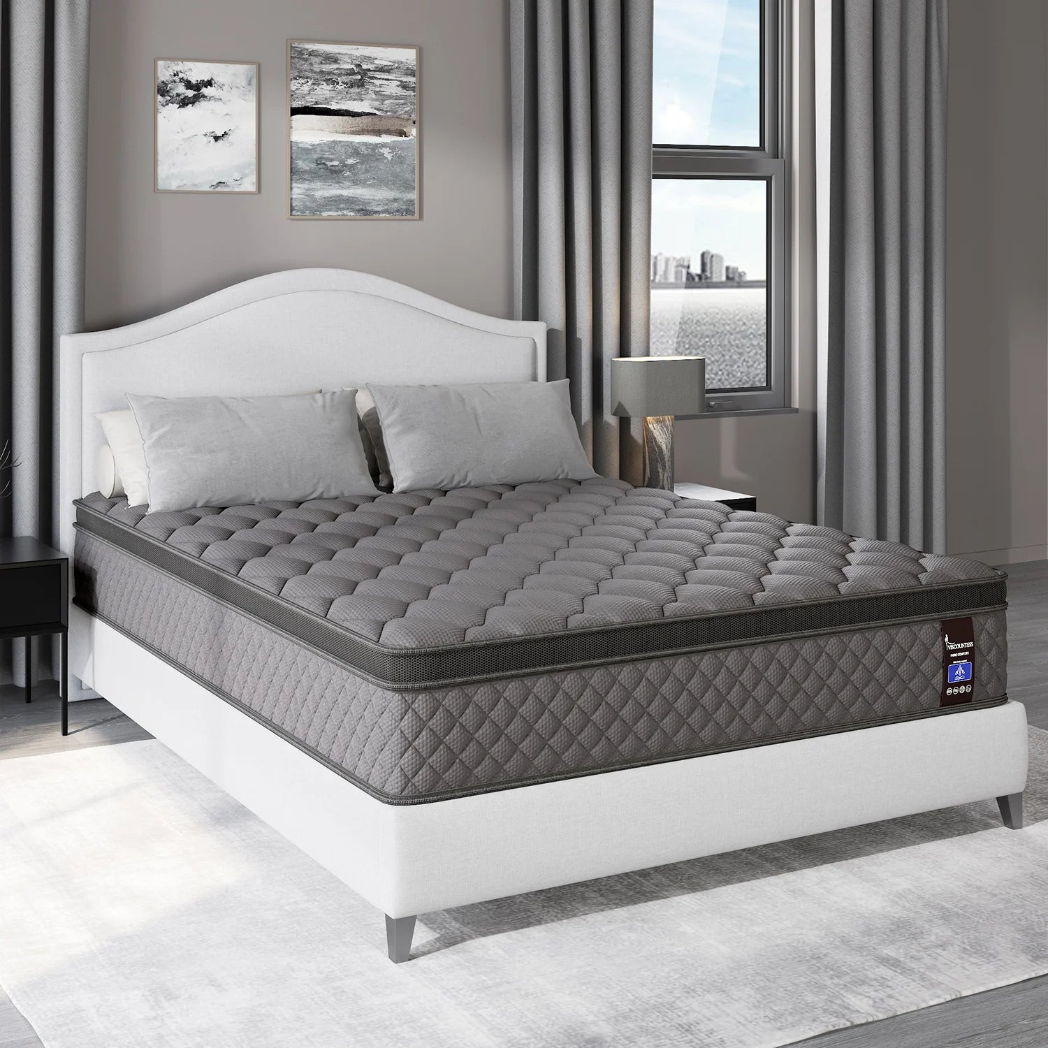 10"12"14"Twin Full Queen King Size Mattress in a Box Hybrid Spring Memory Foam,Euro Top Mattresses Medium Firm for Motion Isolat Secondary image