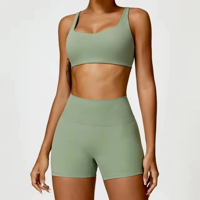 2PCS Yoga Suit Sports Set Women Quick-Drying Gym Set Women Tracksuit Running Workout Long Sleeve Sports Shirt Yoga Clothing