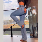 2025 & 2026 Fashion Straight Elastic Jeans Women Mid Waist Skinny Denim Pants Y2K Trousers Shaping Butt Lift Slim-fit Jeans