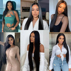 13x4 HD Transparent Bone Straight Lace Front Human Hair Wigs Brazilian Frontal Wigs For Women 30 34 Inches 180 Density