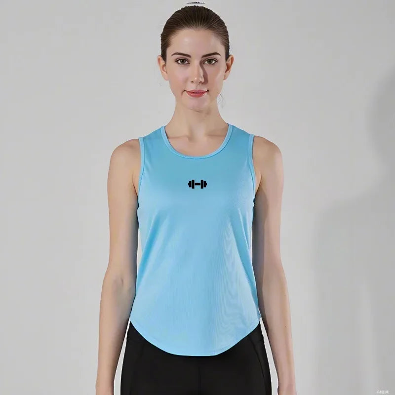 Summer Women's Gym Tank Tops Fitness Training Clothing Quick-drying Loose Bodybuilding Sleeveless Shirt Fashion Basketball Vest