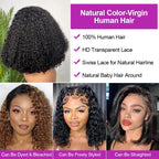 Short Bob Deep Wave Lace Frontal Wig PrePlucked 13x4 13x6 Lace Front Wig Peruvian Curly Human Hair Bob Wigs For Women and Girls