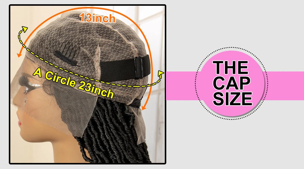Synthetic Full Lace Locs Braided Wigs for Black Women 24 inches Knotless Box Dreadlock Braids Wig Lace Frontal Braiding Wig