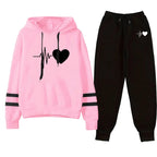 2026 Womens Tracksuit Print Casual Sweatshirt Sweatpants 2 Pcs Set Daily Sports Jogging Woman Clothing Quality Street Sportswear