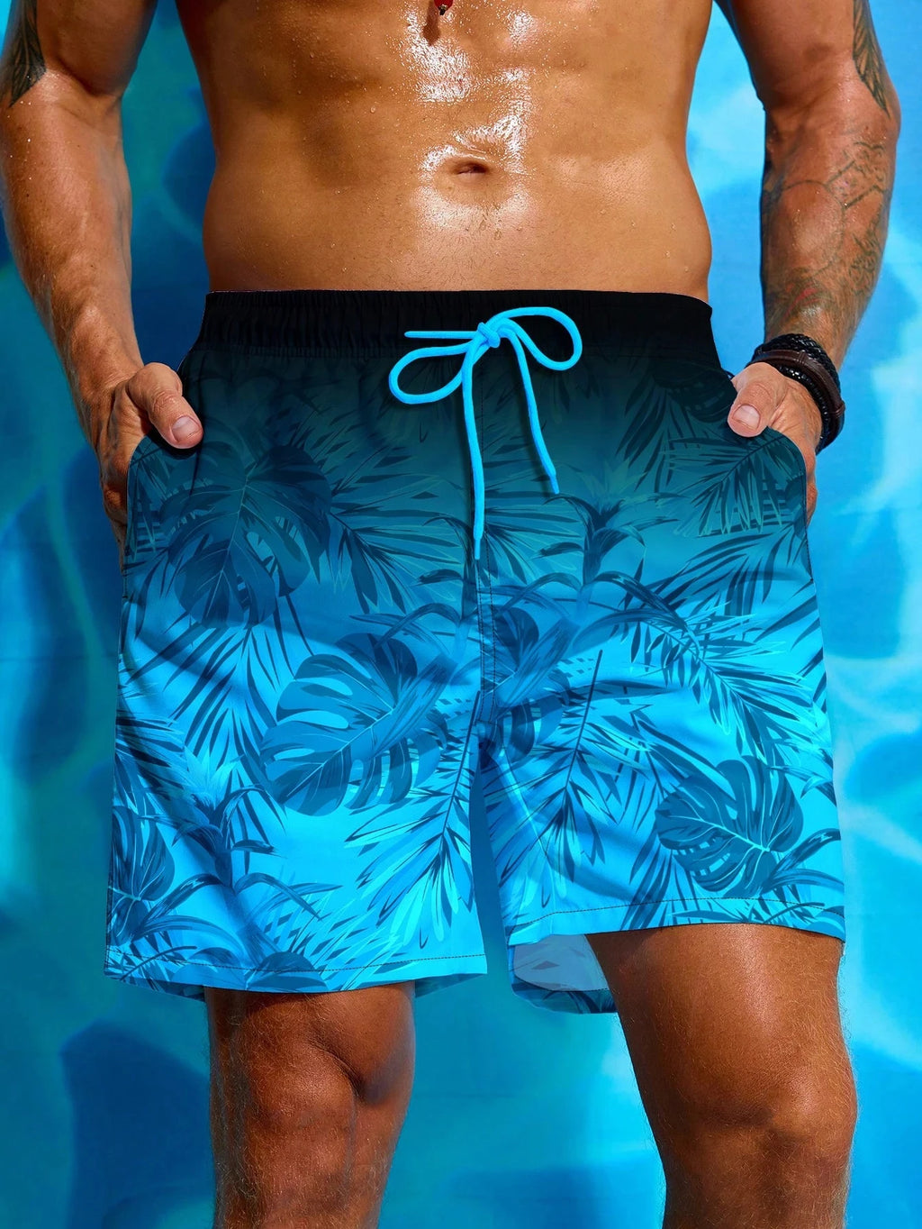 Tropical Plants 3D Print Board Shorts Men Oversized Surfing Drawstring Beach Sports Pants Swimwear Swimsuits Trunks Kid Clothing
