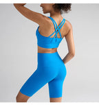 Workout Sportswear 2PCS Piece Female Women Active Wear Sports Tank Top Women Gym Workout Leggings Booty Bum Leggings