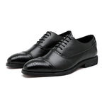 Oxfords Men Shoes Red Sole Fashion Business Casual Party Banquet Daily Retro Carved Lace-up Brogue Dress Shoes