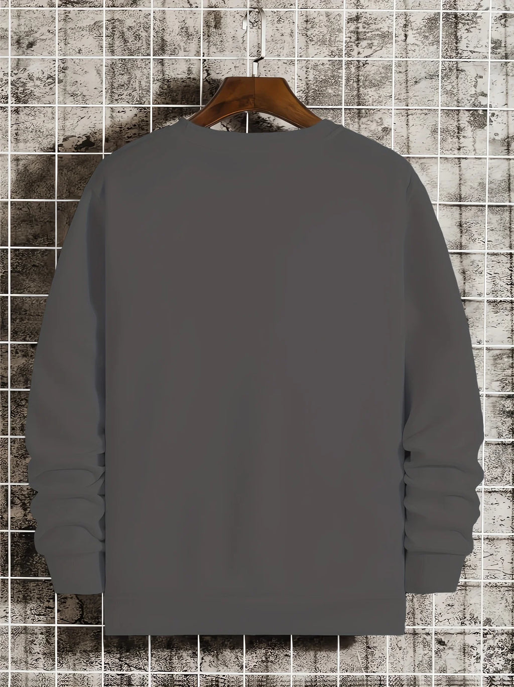 Men's autumn and winter fashionable casual loose freedom letter graphic printed long sleeved round neck sweatshirt