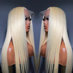 Blonde Long Straight Synthetic Wig Middle Part Women Daily 613 Blond Hair Lace Front Wigs Party Use Golden Blonde Straight Hair#