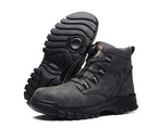 Rotating Button Work Shoes for Men Anti Puncture Work Sneakers Waterproof Work Safety Shoes Non Slip Steel Toe Tactical Boots