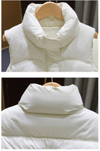 Down Cotton Vest Women 2025 New Autumn Winter Fashion Stand Collar All-Match Warm Sleeveless Waistcoat Jacket Ladies Female Tops