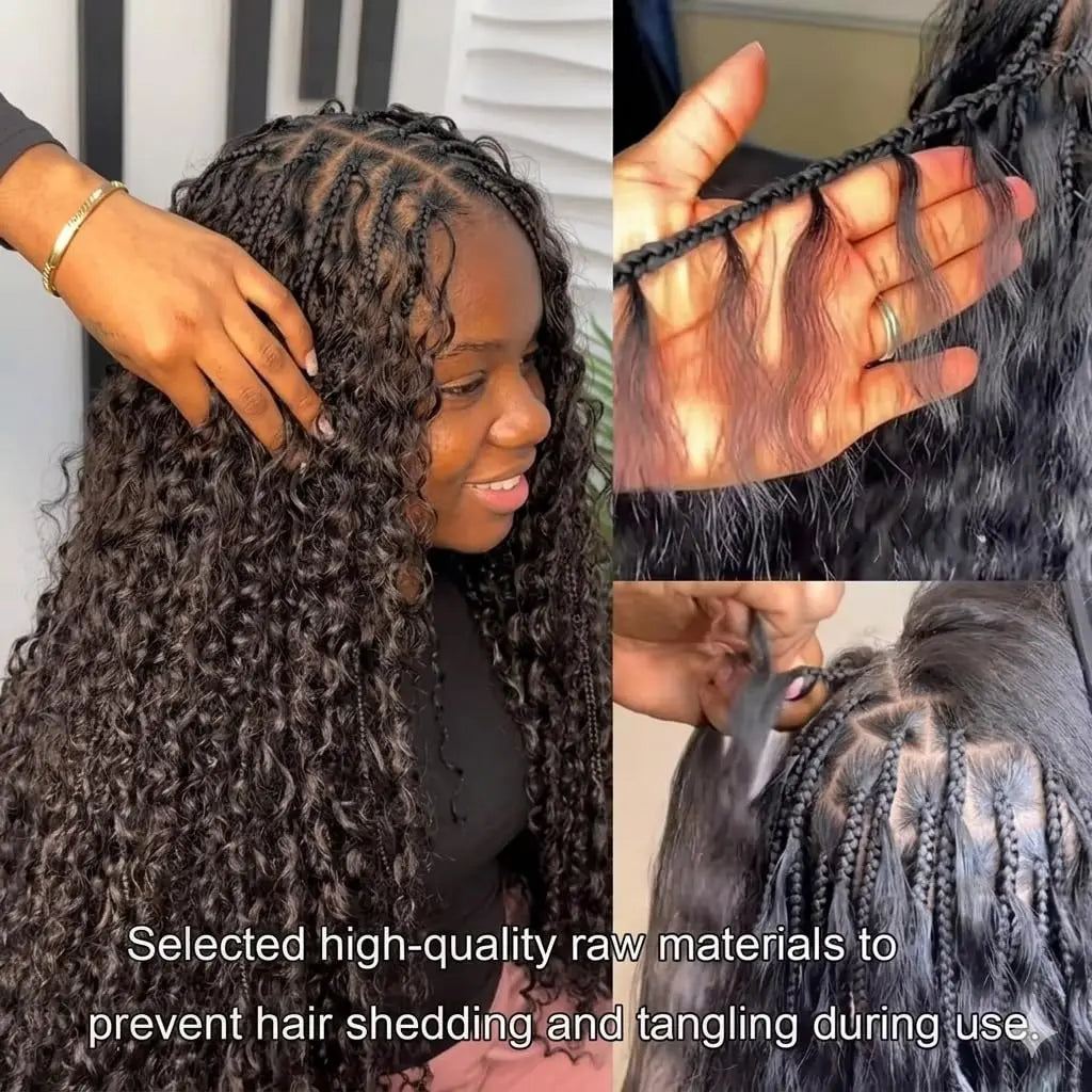 Human Hair Bulk Boho Braids Burmese Curly Bundles Human Hair Bulks For Bohemian Knotless Braiding Virgin Crochet Hair Extensions Secondary image