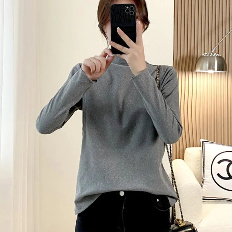 Pregnant Woman Fall/Winter Clothes Warm Solid Color Long Sleeve Maternity Lactation Tops Breastfeeding Knitwear Nursing Tops Secondary image