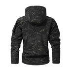 Men's Silent Soft Shell Camouflage Tactical Jacket Waterproof Warm Fleece Hunting Jackets Outdoor Hiking Fishing Hooded Coat