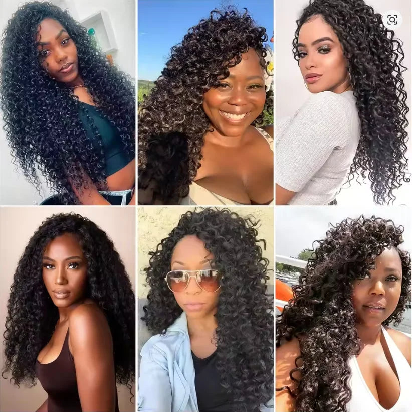Brazilian Hair Kinky Curly Crochet Braiding Human Hair Deep Wave Crochet Human Hair Extensions Knotless Pre-Separated Crochet