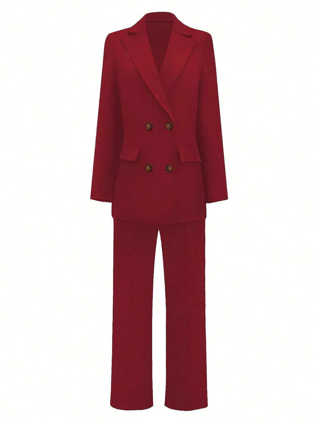 Women's Elegant Casual Blazer Jacket And Straight Trousers 2-Piece Suit Set Chrisimas & New Year Eve Party Outfit