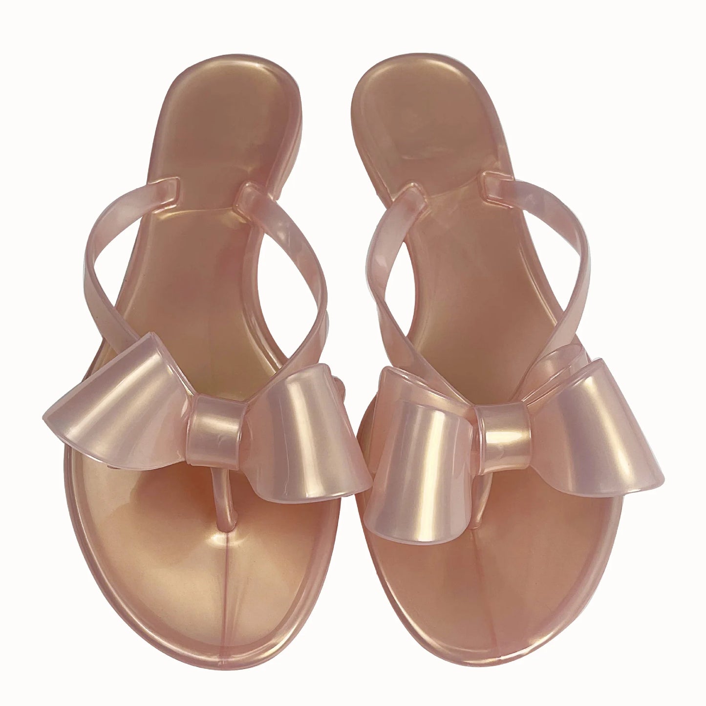 EOFK Summer Jelly Slippers Women Butterfly PVC Sweet Beach Pull On Flat Solid Ladies Versatile Fashion Anti slip Slippers