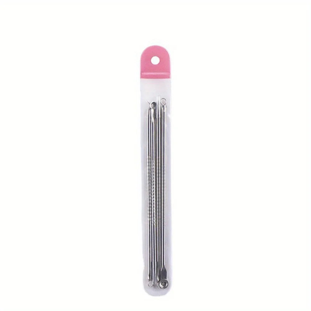 Blackhead Acne Pimple Blemish Extractor Remover Kit Stainless Steel Needles Remove Tools Face Skin Care Pore Cleaner 4pcs/bag