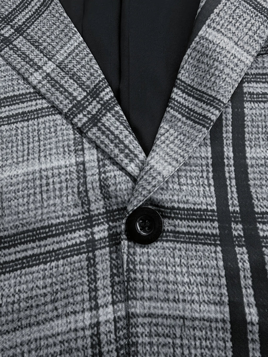 European American Style Men's Business Fashion High Quality Grey Two-Piece Suit Plaid Print Casual Style