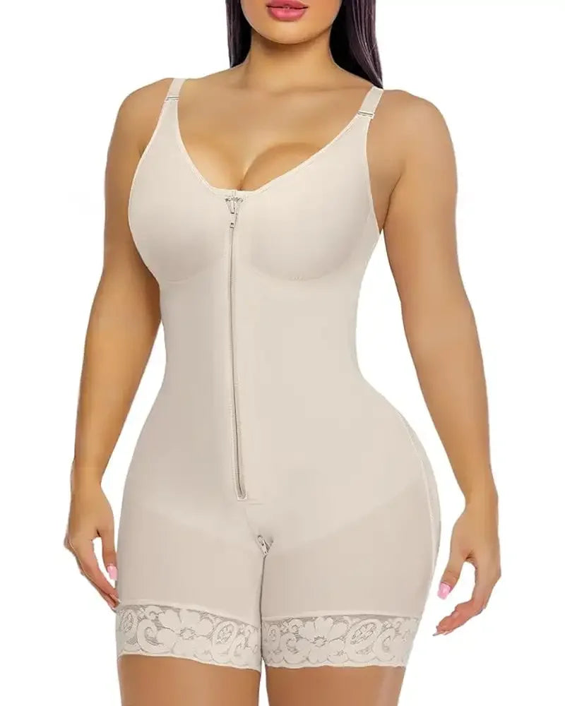 Women's Belly Tummy Control Butt Lifting Zipper Postpartum BodyShaper Fajas Colombian Double Compression Corset Waist Trainer