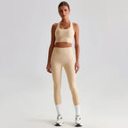 Women's Gym Workout Yoga Outfit Sets Naked feel fabric Beautiful Back Bra outdoor Running Fitness Butt-lifting Yoga Pants Suit