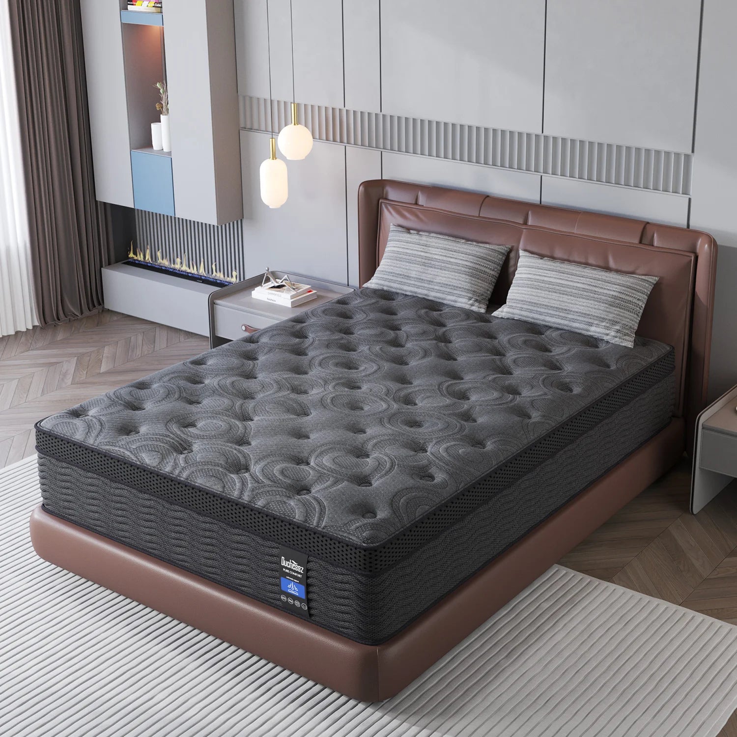 9" Twin Full King Queen Size Mattress in a Box Hybrid Spring Memory Foam,Euro Top Mattresses Medium Firm for Motion Isolat