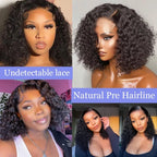 Deep Wave Bob Lace Front Human Hair Wigs Short Bob Wig 13x4 4x4 Lace Frontal Wigs Brazilian Black Pre Plucked Curly Human Hair