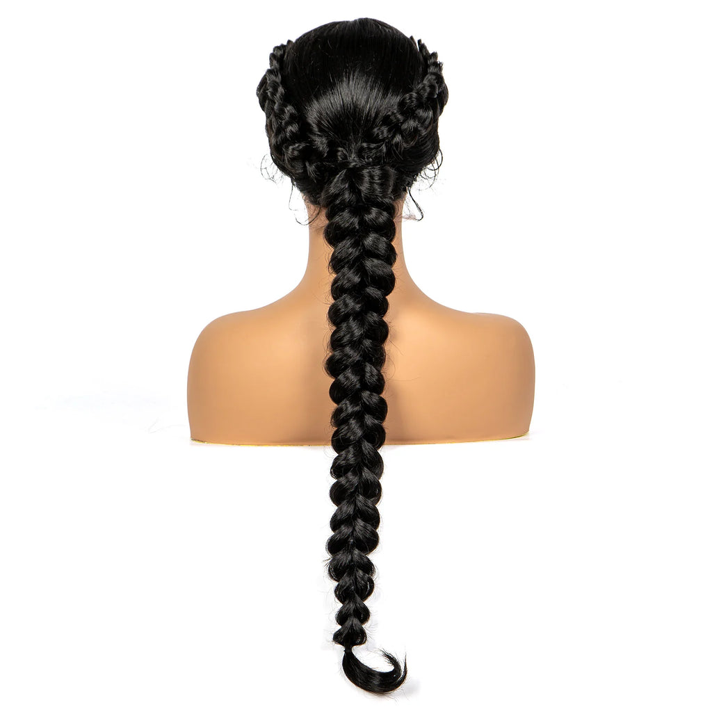 Twist Braided Wigs Synthetic Lace Front Handmade Knotelss Braided Lace Wigs Natural Braidis Wigs with Baby Hair for Black Women