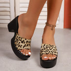 Summer Women Sandals Open-Toe Thick Platform Sandals Flip Flops Outdoor Chunky Heel Fashion Minimalist High Heels Shoes Women