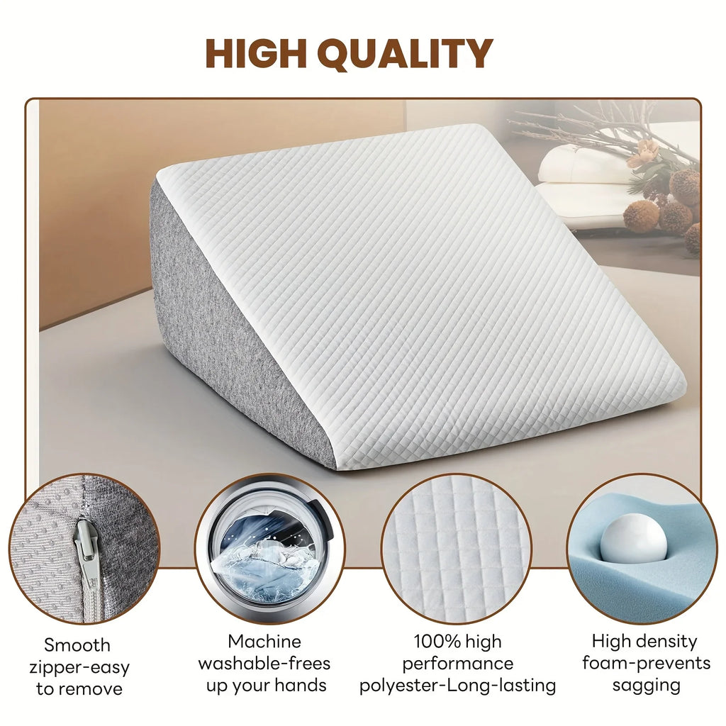 Wedge Pillow, Body Pillow For Sleep Apnea, Neck Relief, Post Surgery, Sleeping Comfort, Acid Reflux, Heartburn, Back Relief And Snoring, 12Inch