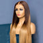Preplucked Soft 26Inch Long Kinky Curly Ombre Blonde Brown 180Density Natural Hairline Lace Front Wig For Black Women Baby Hair