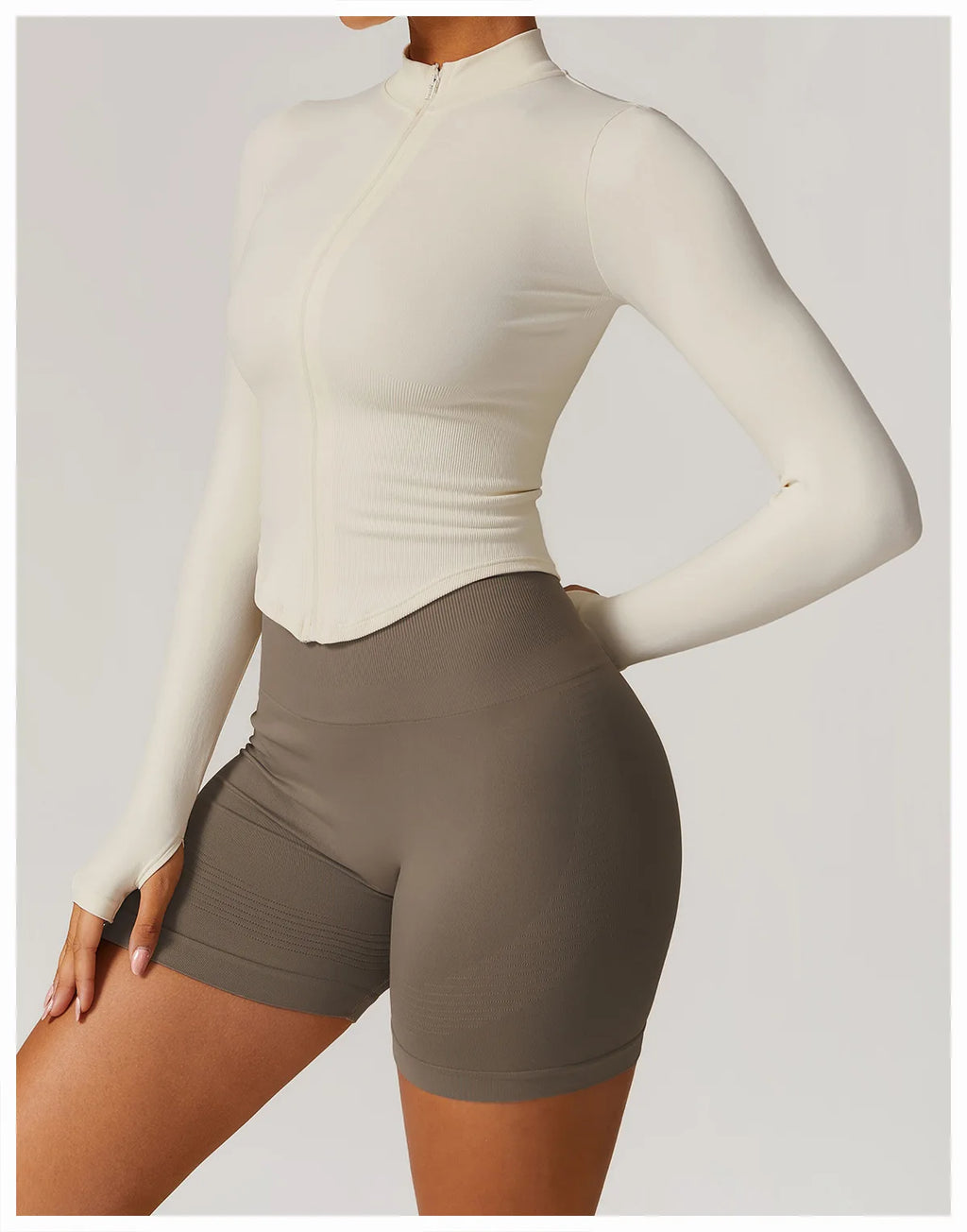 New Women Seamless Zipper Jacket Yoga Long Sleeved Gym Top Yoga Push Up Jacket Fitness Running Workout Sport Coat Women's Shirts