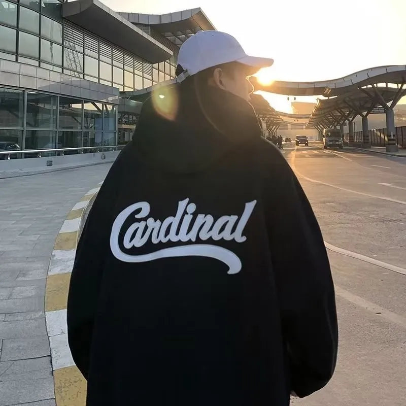 M-8XL Hoodie Men's Large Sweater Hoodie Loose Fashion American Classic Letter Printed Long Sleeve Double Shirt Main image