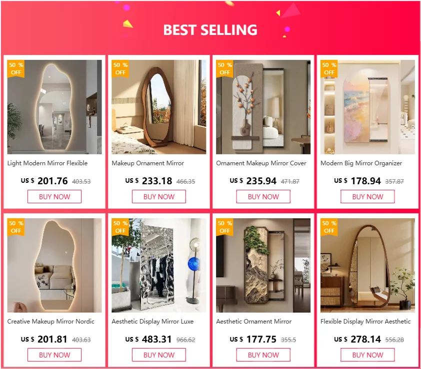 Bathroom Rectangle Mirror Organizer Creative Black Wall Mirror Bedroom Ornament Decorazioni Casa Home Furniture Accessories