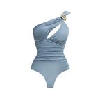 2026 Shiny Flower Swimsuit Desire Swim Suit Luxury Women Swimwear Sexy Bikini Deep V Monokini Beachwear Bodysuit Bathingsuit