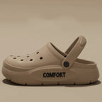 Women's Men's Slippers Summer Anti-Slip Couple Hollow Covered Toe Indoor Outdoor Casual Thick Bottom Sandals for Home Adults