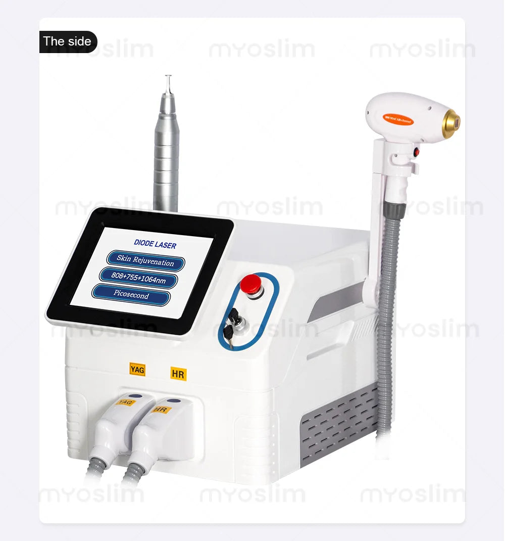 2IN1 Picosecond 808nm Diode Laser Hair Removal Machine Alexandrit 5000W Permanent Painless Tattoo Cooling Body Removal Equipment