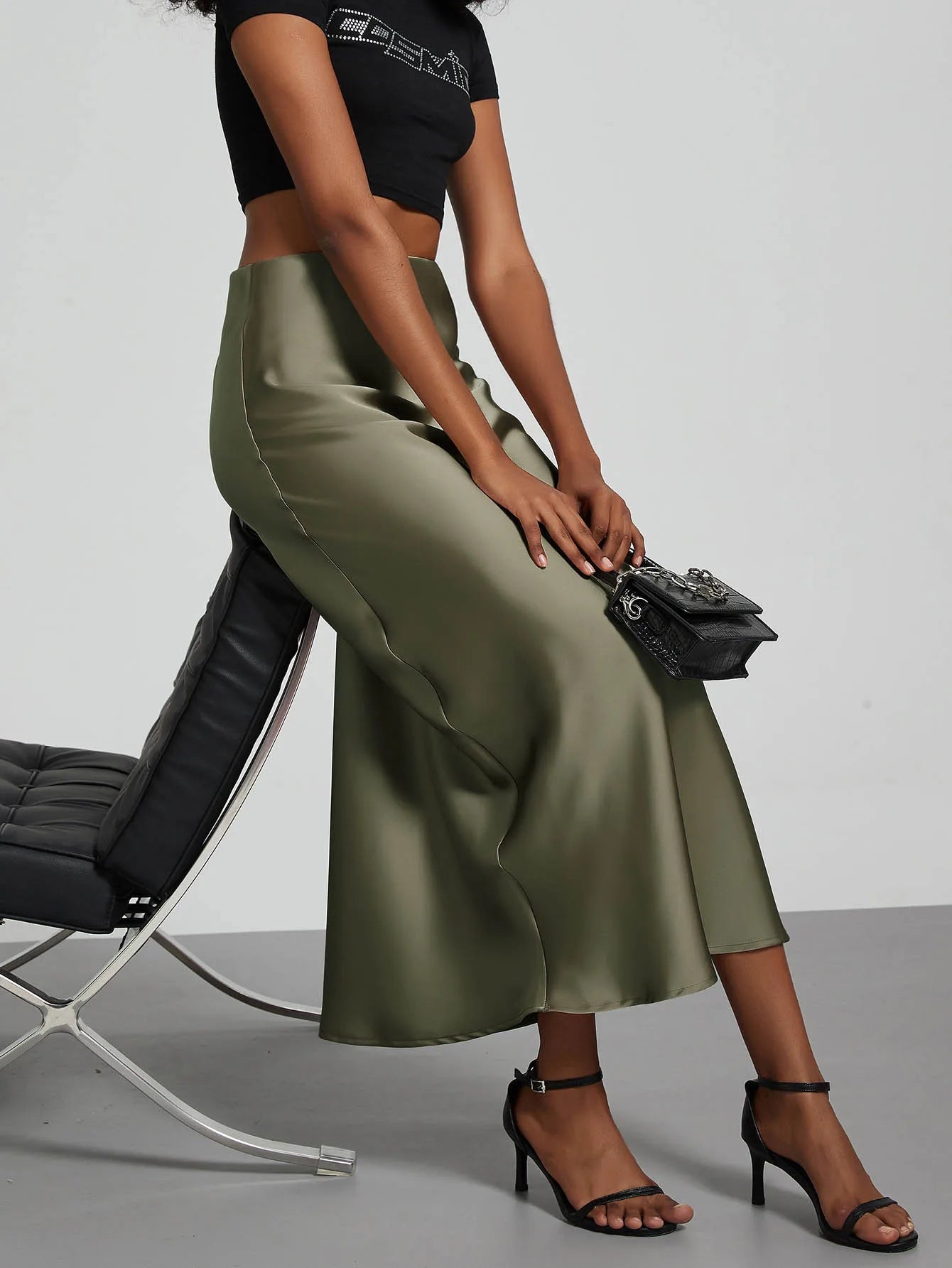 Fashion Satin Party Long Skirt High Waist Solid Color Casual Basic Women Skirts Fishtail Skirt Chic Summer Woman Clothing 2026
