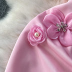 Chic vintage floral Three-dimensional Elegant Fairy korean fashion autumn Sundress women clothing