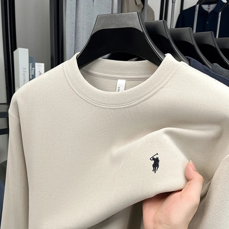 Luxury brand long sleeve T-shirt men's autumn Paul trendy exquisite pony embroidery pullover loose casual round neck sweatshirt