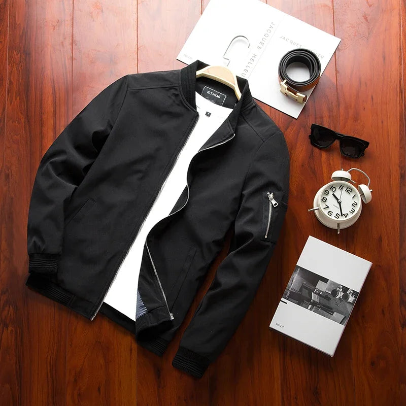 Autumn Spring New Men's Bomber Zipper Jacket Male Casual Streetwear Hip Hop Slim Fit Pilot Coat Men Clothing Plus Size 6XL Main image