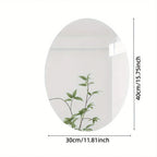 2D Acrylic Oval Self-Adhesive Mirror Irregular Punch-Free for Bathroom Toilet Wash Basin Living Room Bedroom Soft Wall Mirror