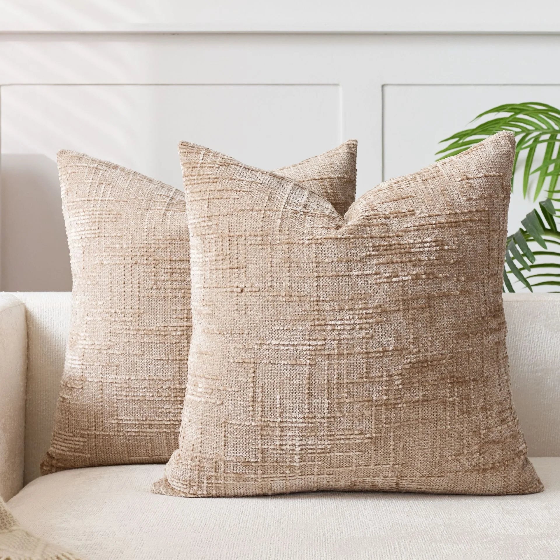 1Pcs Boho Soft Chenille Textured Home Decor Throw Pillow Covers 18x18in Farmhouse Cushion Covers for Spring Summer Fall Winter